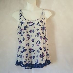 Torrid Chiffon Lace Bottom Tank